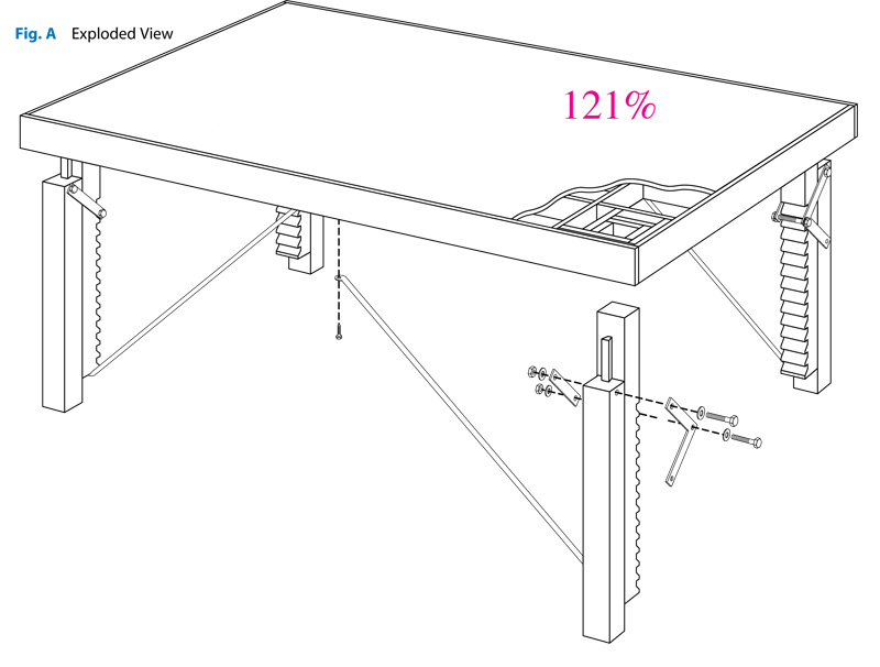 AW Extra 7/11/13 Adjustable Height Assembly Table Popular