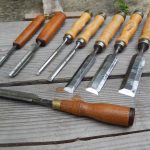This is the lot of five chisels and three gouges that I won on eBay. At a cost of $34 I think it was a very good deal.