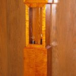 This curly maple tall-case clock was made and finished by a friend of mine