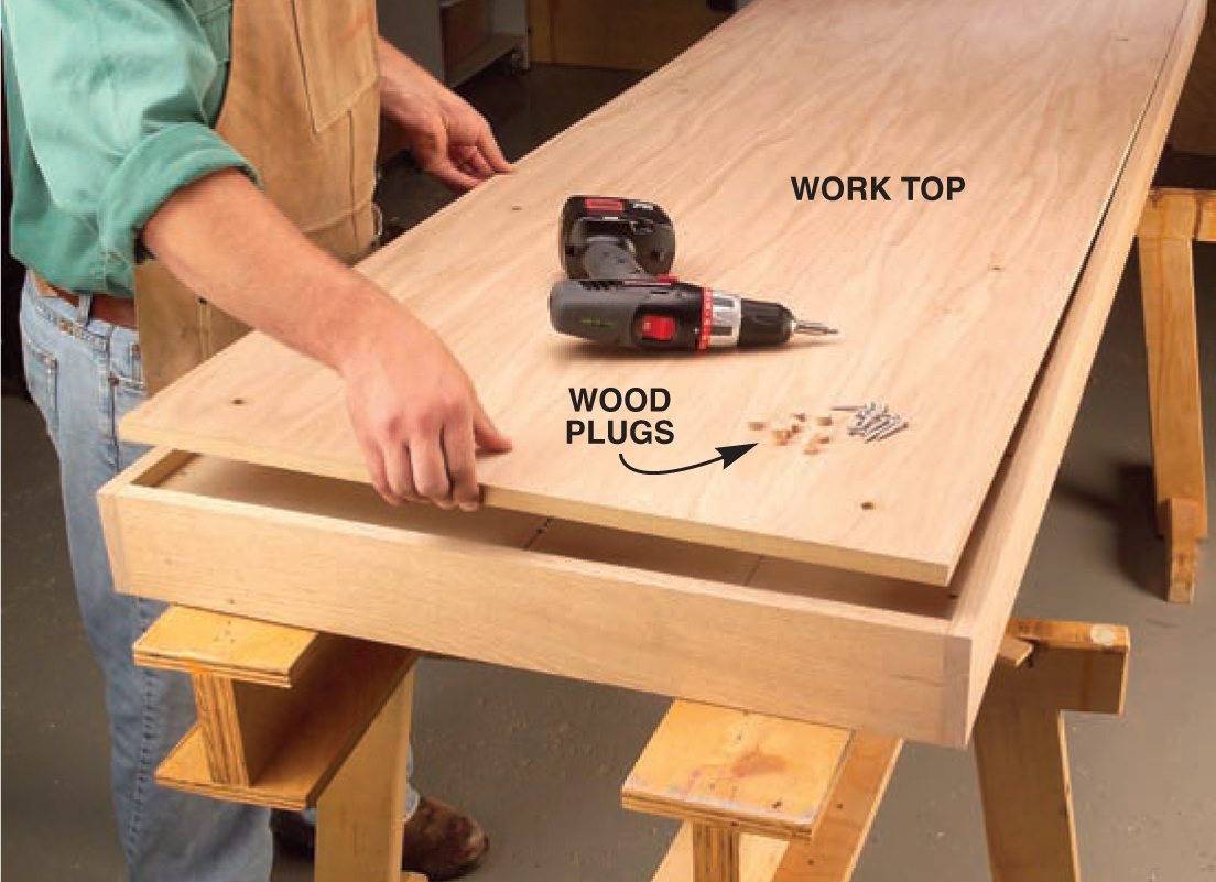 torsion-box workbench and expandable assembly table