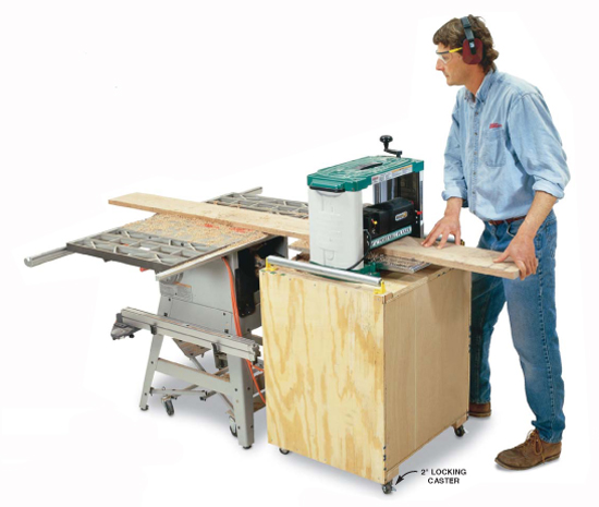 DIY Planer Stand With Storage And Folding Outfeed Table