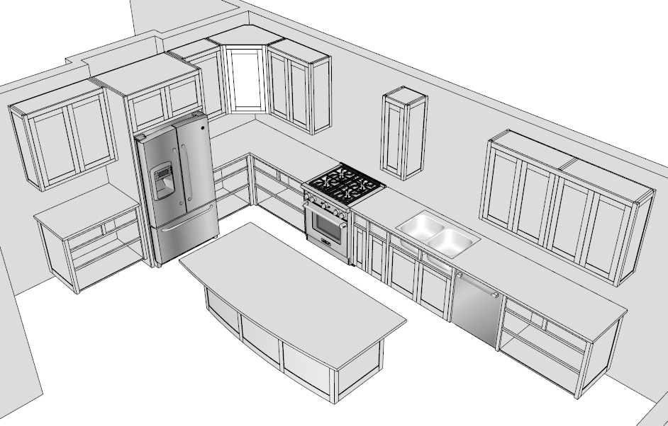 Kitchen Modeled In SketchUp