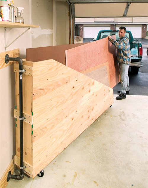 Swing-Out Plywood Storage