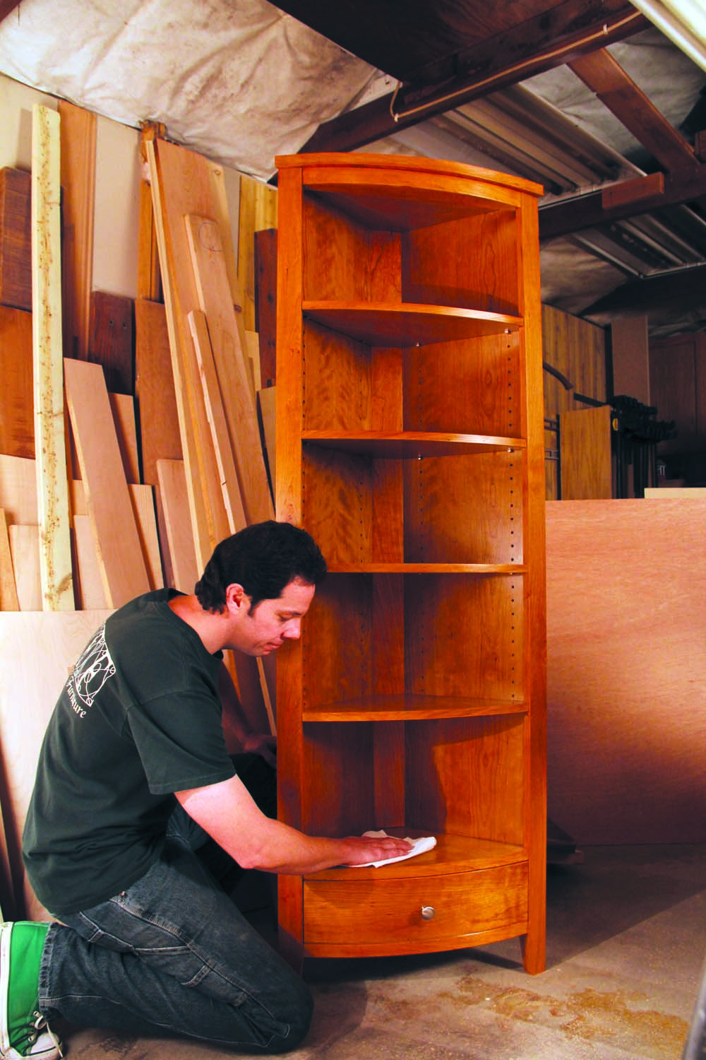 Bow Front Corner Cabinet