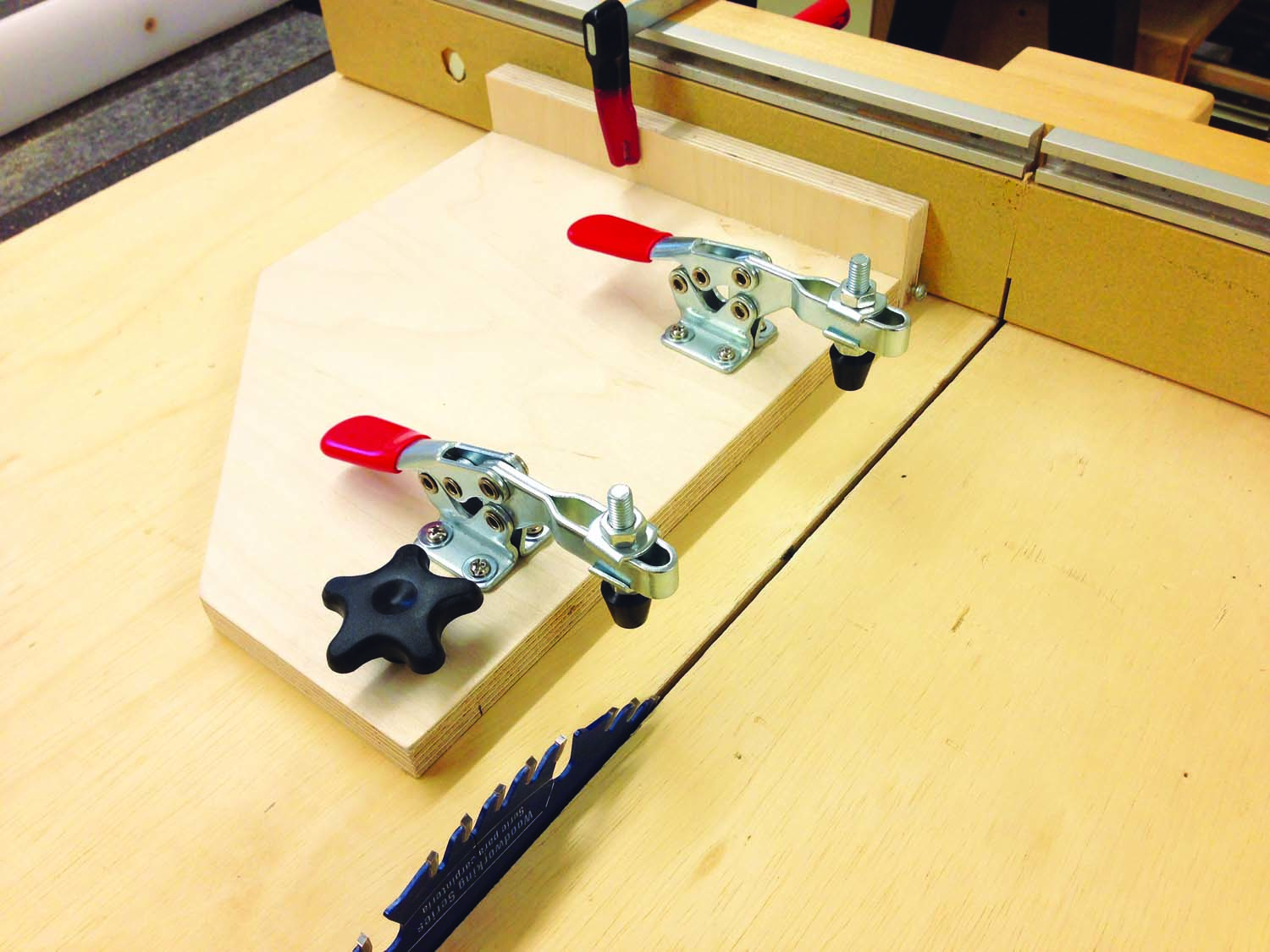 Crosscut Sled Stop & Hold Down