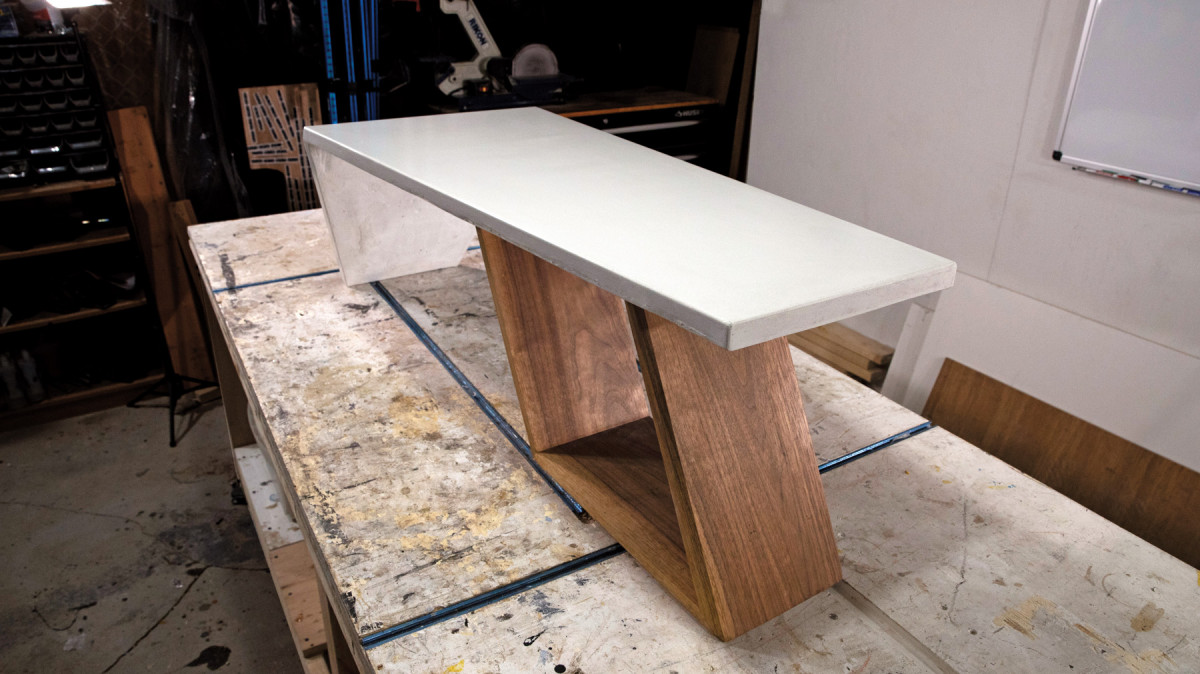 Concrete & Walnut  Coffee Table