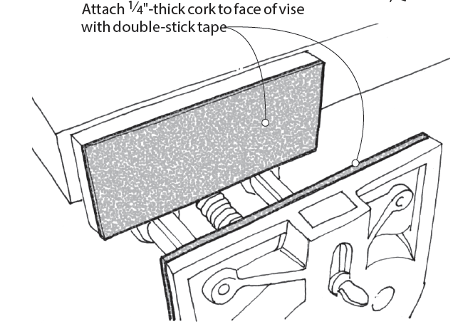 Cork Vise Facing for a Soft Touch