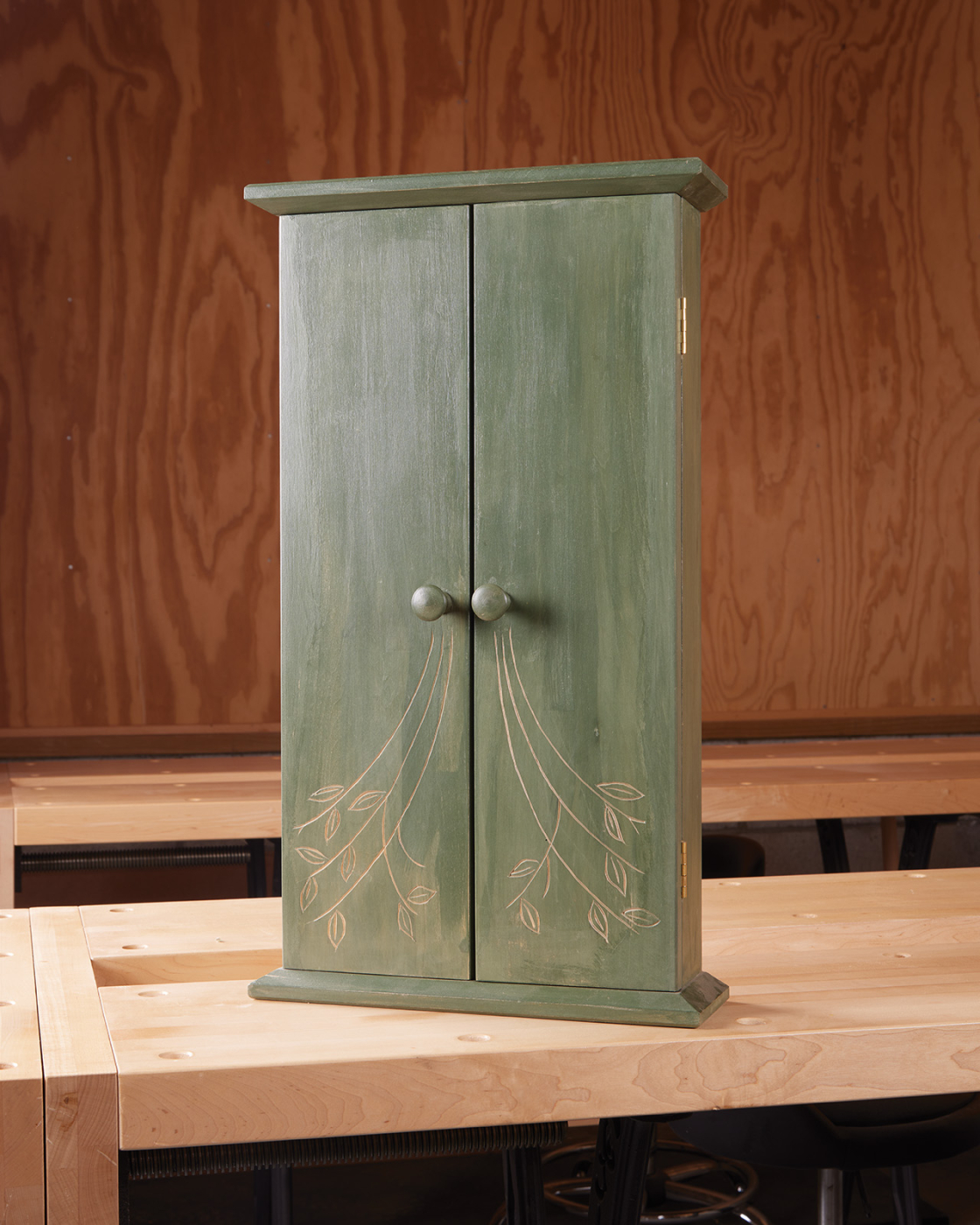 Wall Hung Basswood Cabinet