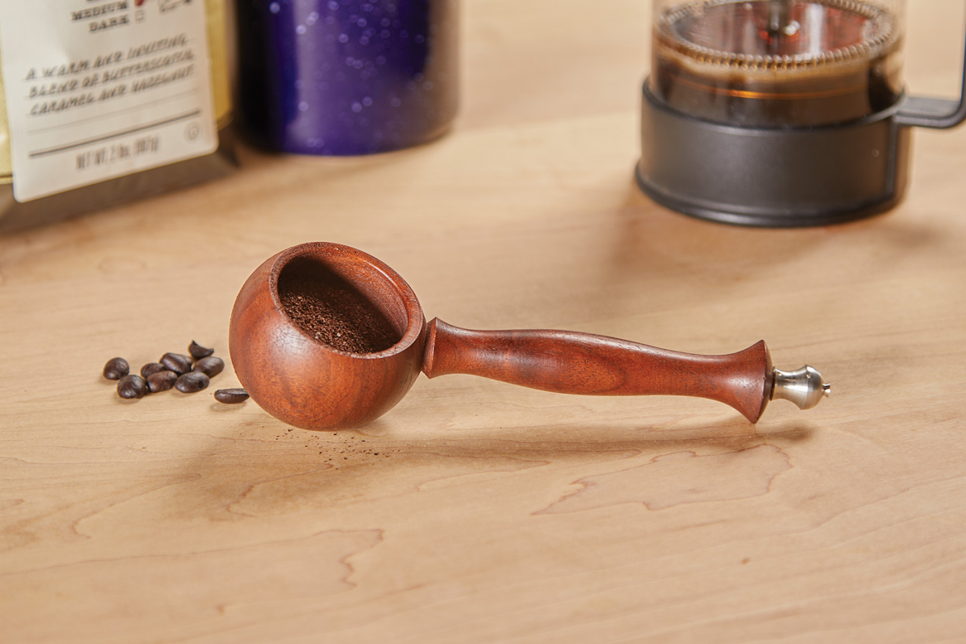 Turned Scoop with Pewter Finial