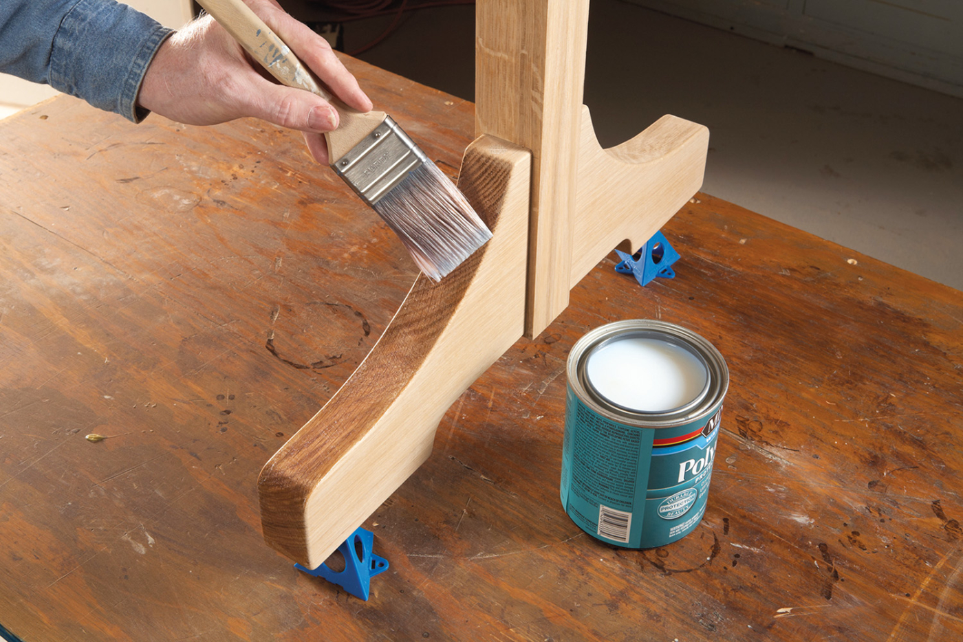 Brush End Grain First