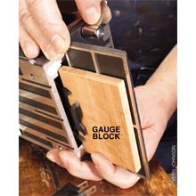 Gauge Blocks Aid Biscuit Joiner Setup