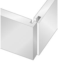 Locking half-blind rabbet joint