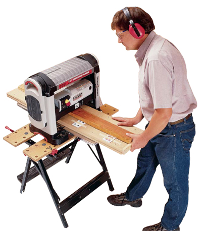 Normally, a planer can’t take the twist out of a board; it merely makes the top side parallel to the bottom. To get a board flat without a jointer, fool the planer into thinking the bottom of your board is already flat.