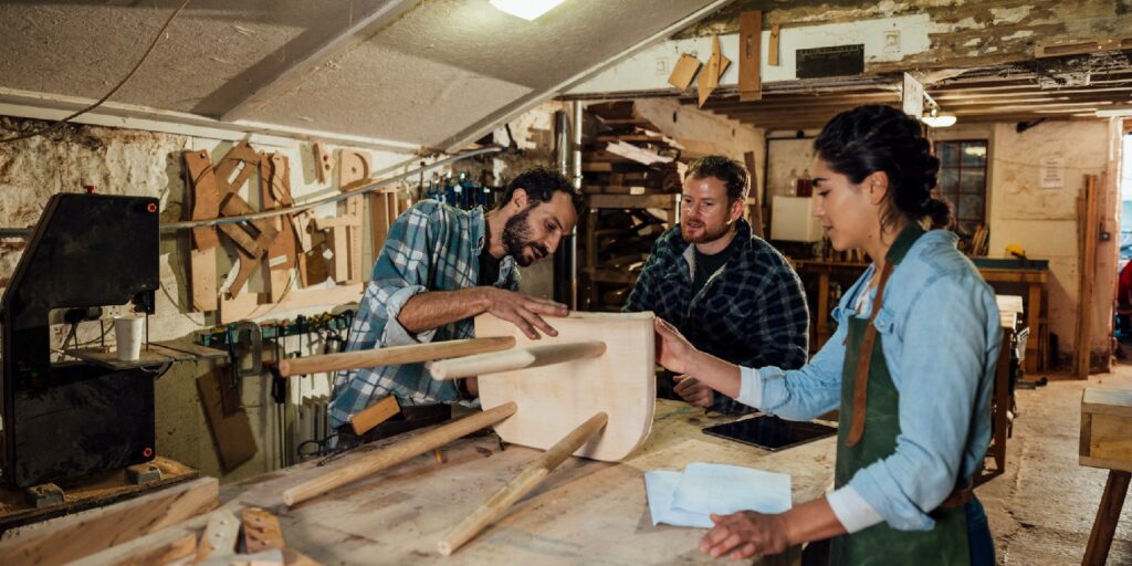 They are making handcrafted furniture and they are a family business.
