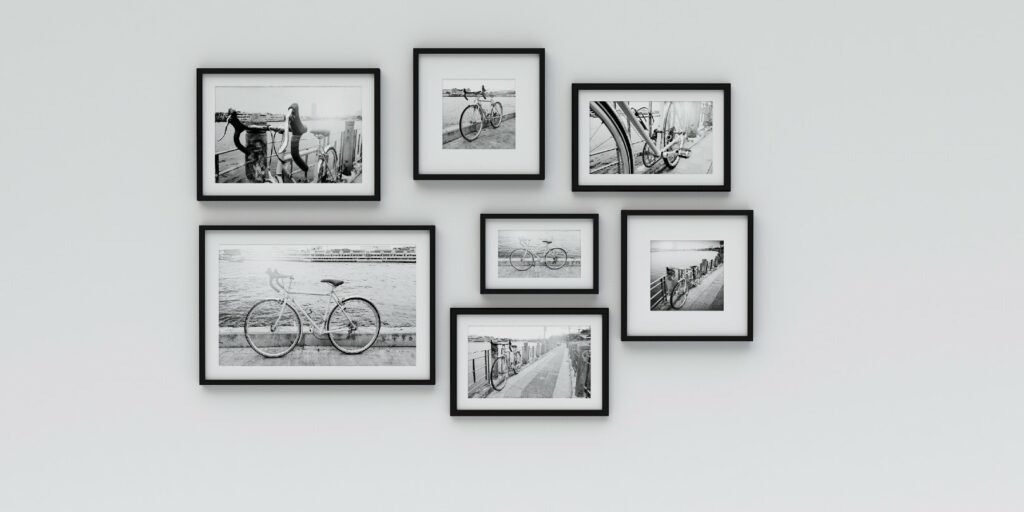 Photo frame on wall - pic bicycle