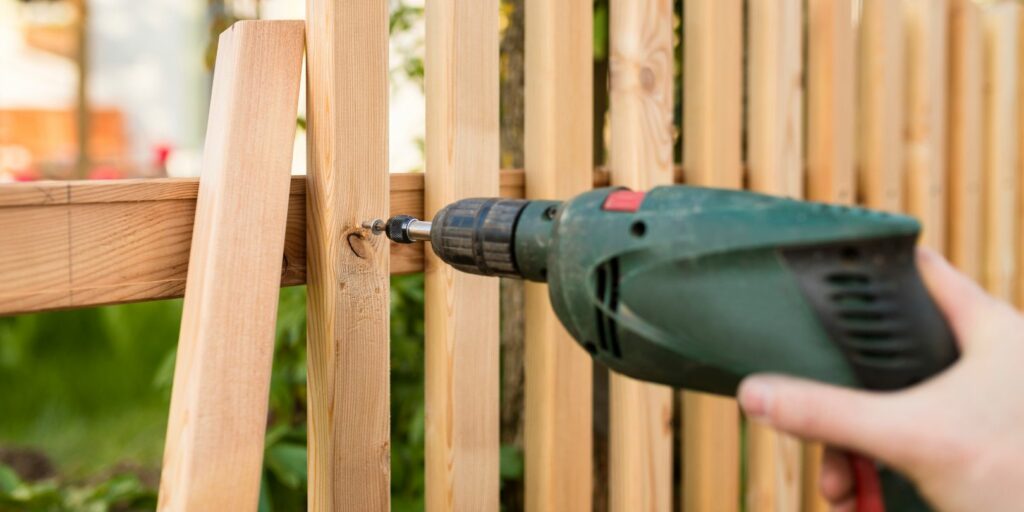 building a wooden fence