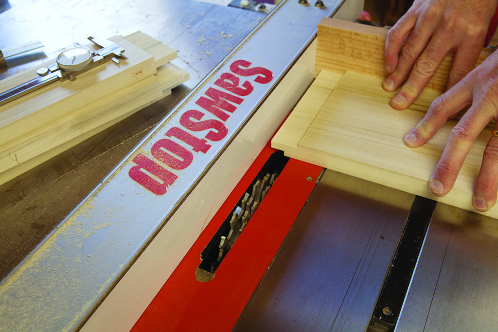 Cutting tenons with a dado set.