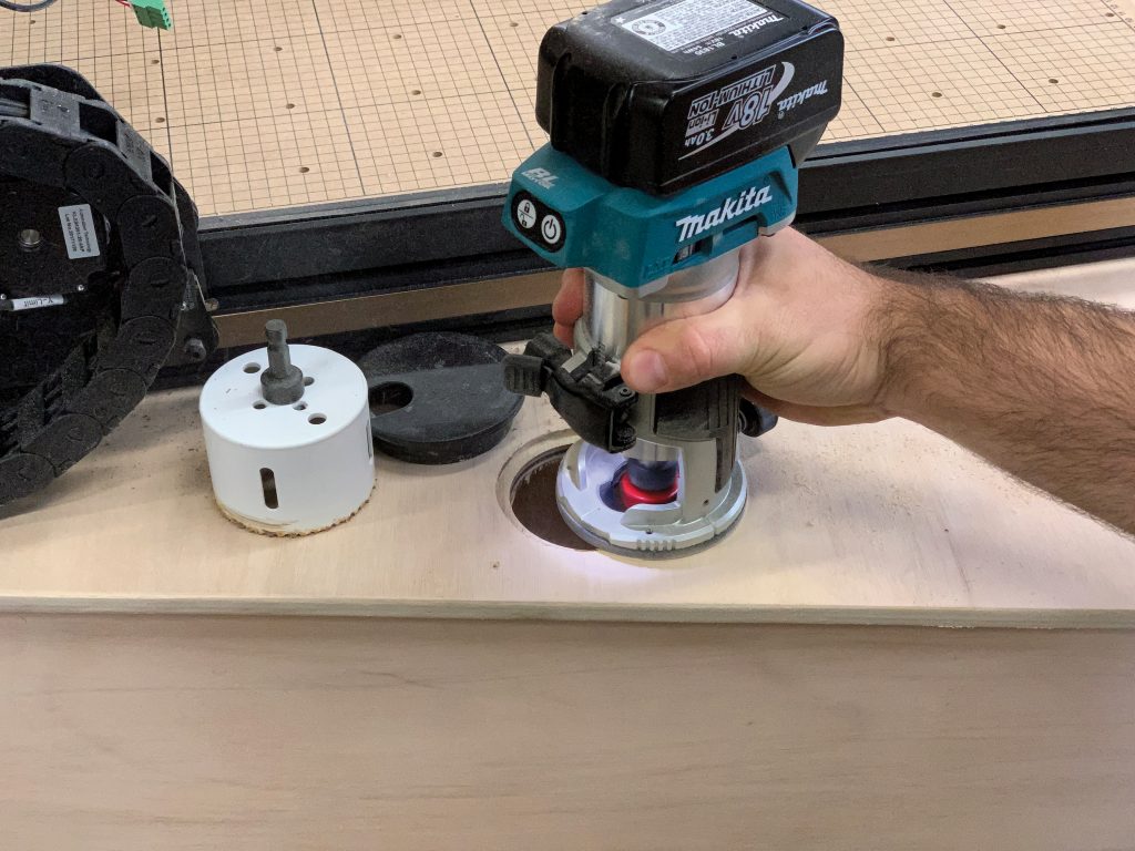 adding a recessed grommet
