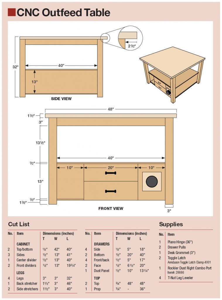 cnc outfeed table diagram
