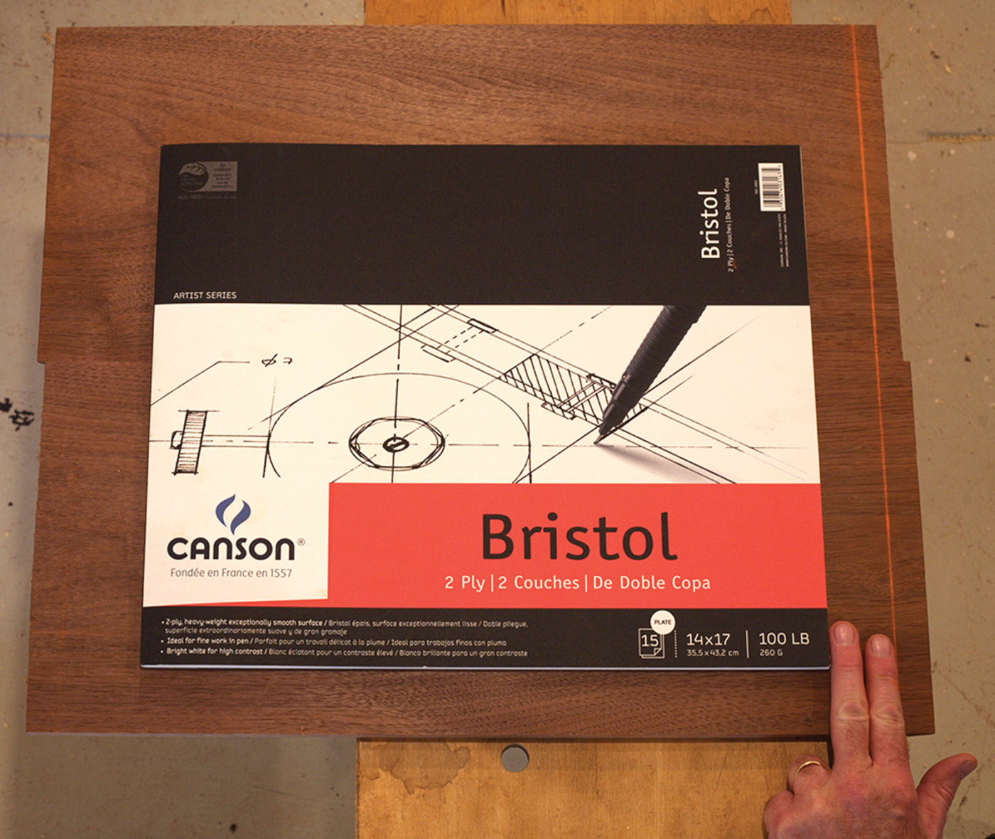 Canson Bristol Smooth 100 lb (Fold Over) Pad, 14 x 17