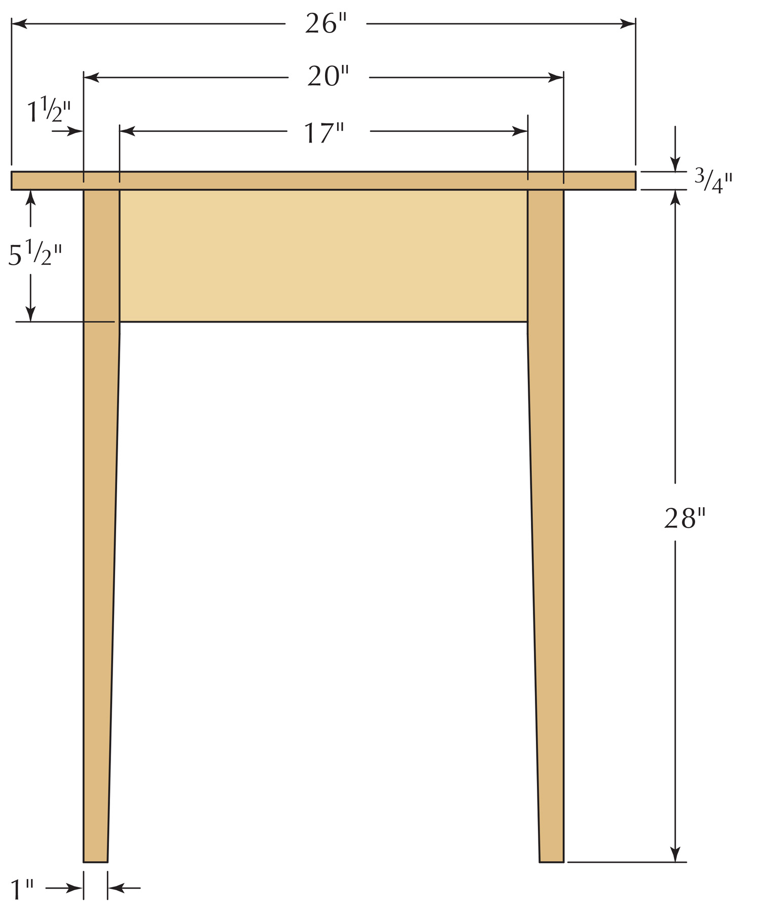A Taperedleg Table Popular Woodworking