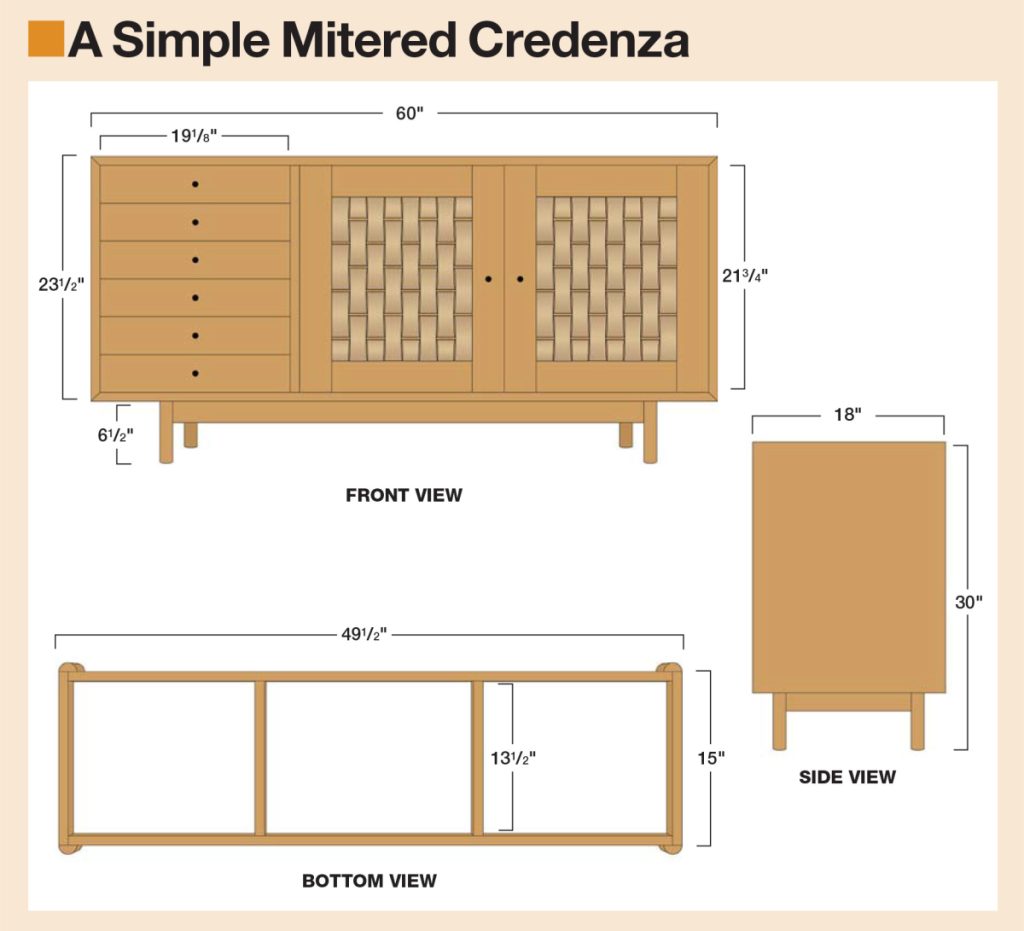A Simple Mitered Credenza Popular Woodworking