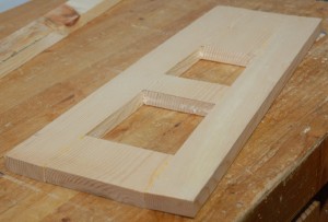 I ripped and crosscut a scrap board to make the pattern for the cutout.