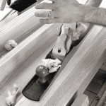 Before face-gluing boards together, I dress the mating surfaces with a jointer plane.