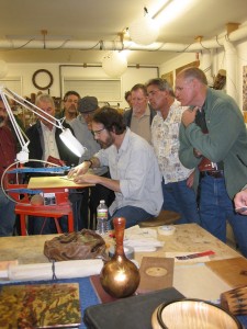 David performs a demo for the Sonoma County Woodworkers Association.