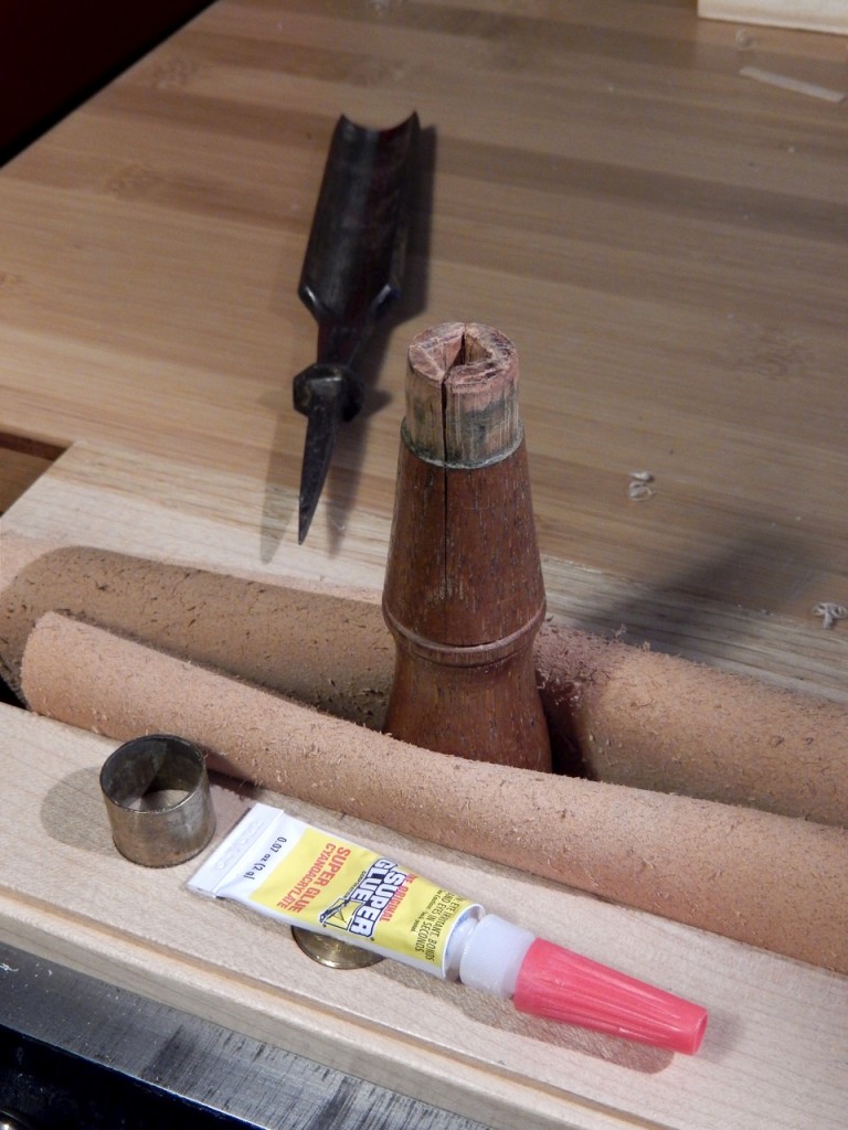 Securing/filling the crack with C.A glue