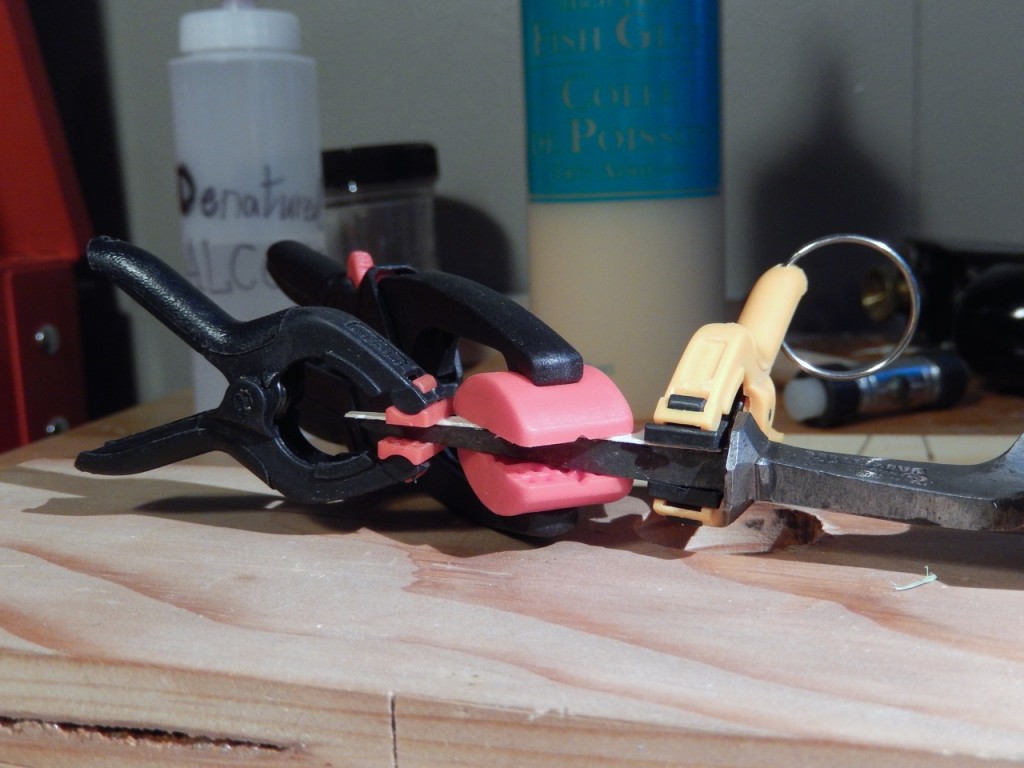 Clamp the shim with a few clamps for an hour or so.