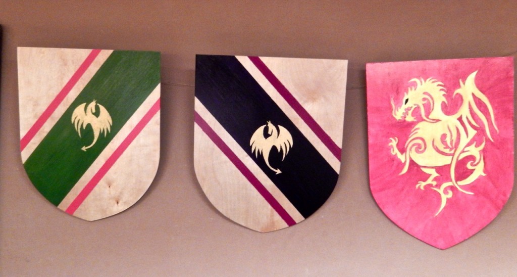 Wooden shieldes for sale at Rudolf Steiner School Fall fair