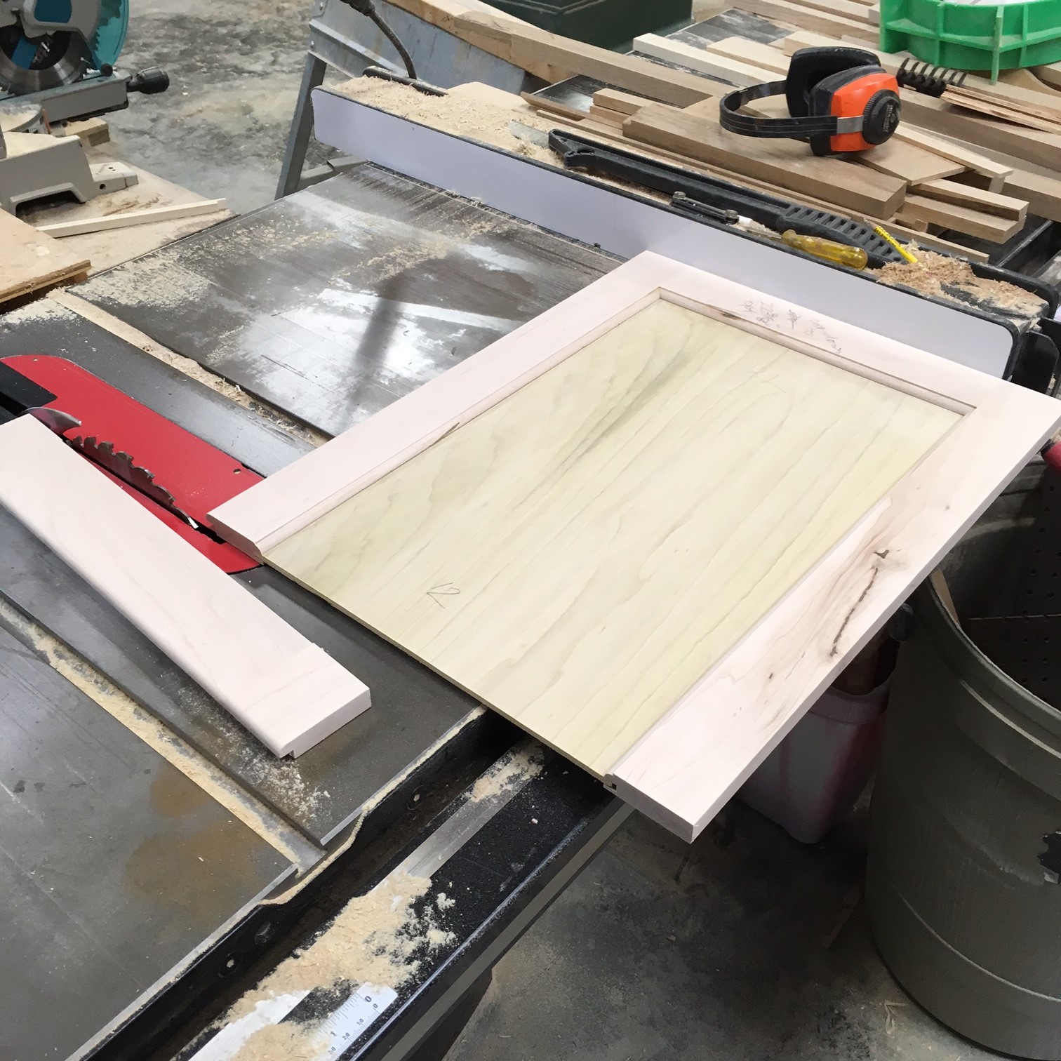 Cut the door to size on the table saw