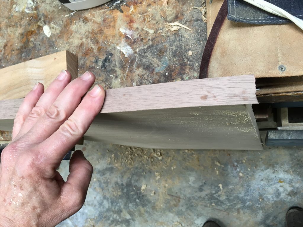 edge banding architectural veneer in a small shop