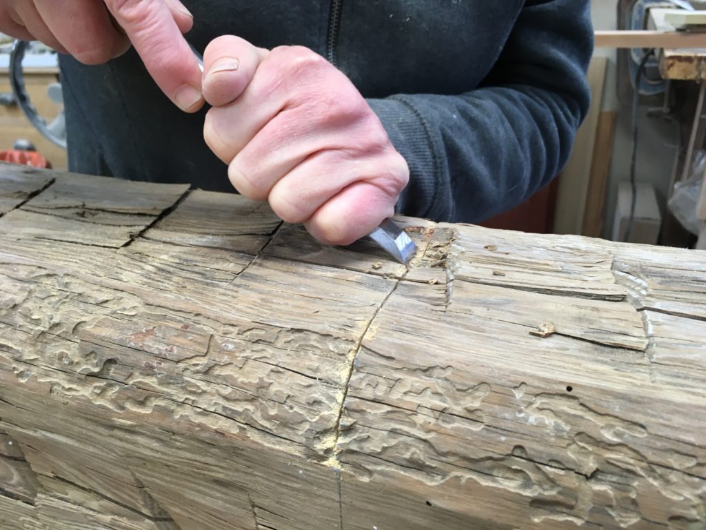 working with rough salvaged lumber