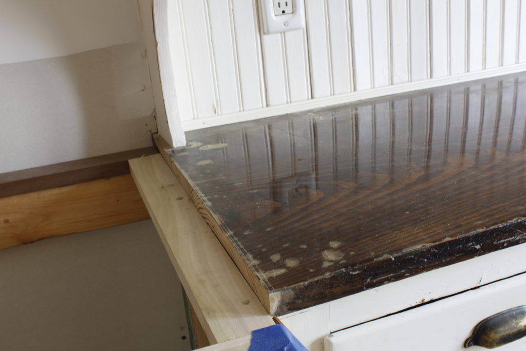 Refinishing a wooden counter
