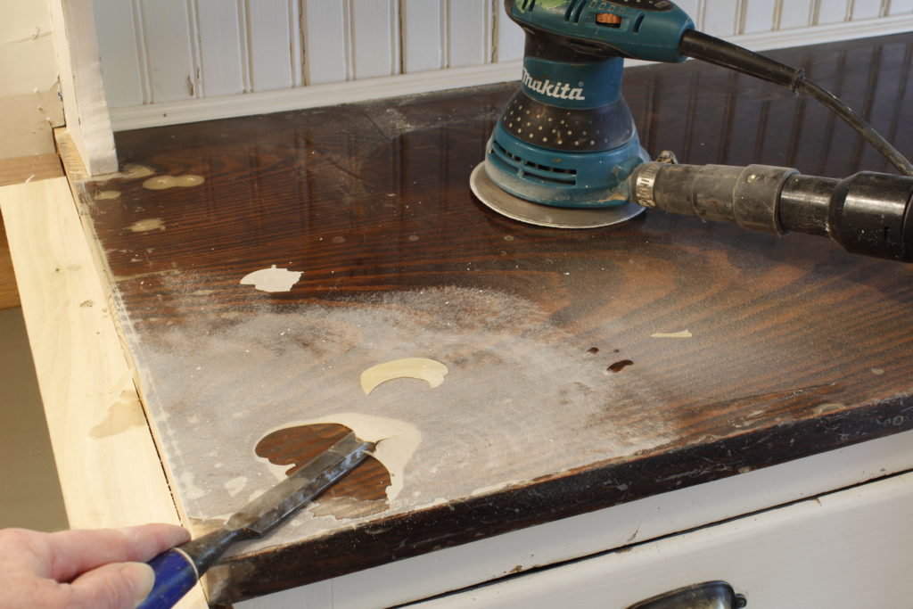 Refinishing a wooden counter