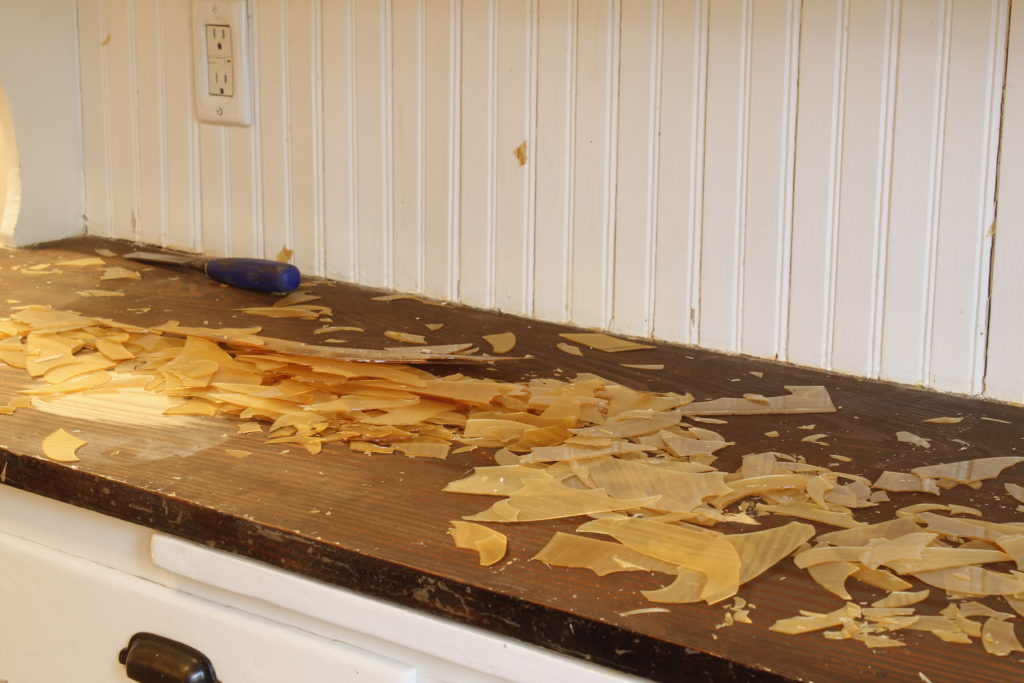 Refinishing a wooden counter