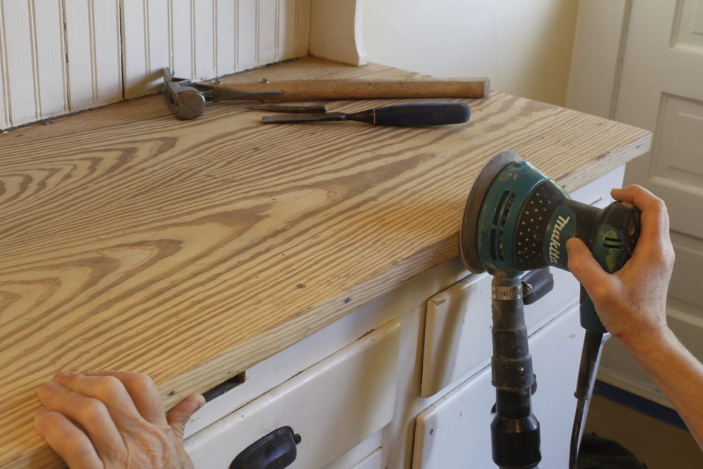 Refinishing a wooden counter