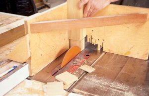 Glen's tenon jig in action for mortise and tenon furniture.