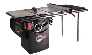 The SawStop Professional Cabinet Saw (PCS) is a great choice, just one notch below industrial saws in size and power.