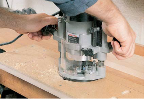 using router for cutting mortises