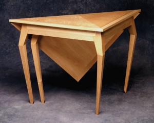 New tradition. Miller’s “spider” handkerchief table has traditional lines that have been altered for modern homes. Note the cabriole legs with their hard arrises.