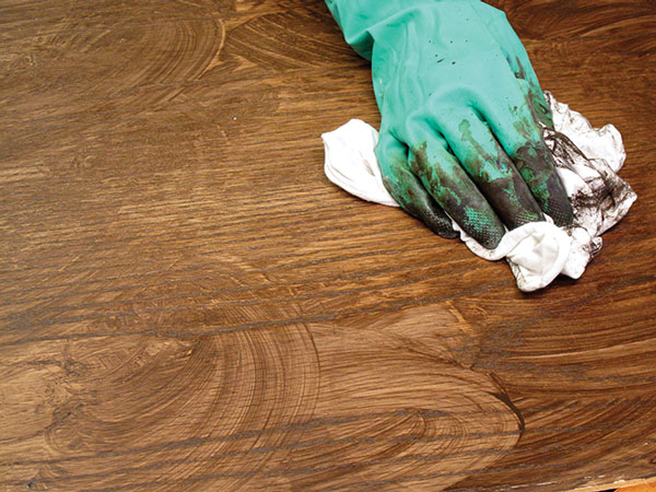 Work fast to avoid stain streaks