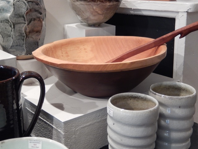 Steve Antonucci's maple bowl. Part of the bowl's exterior is painted with milk paint 