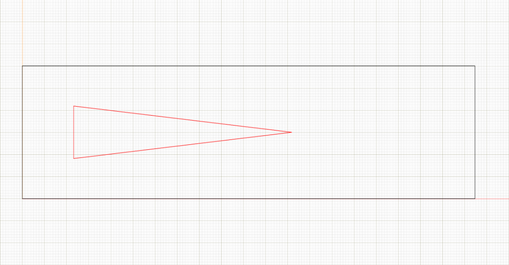 The red area in this CAD drawing is a narrow triangle that I wanted cut out of the board.