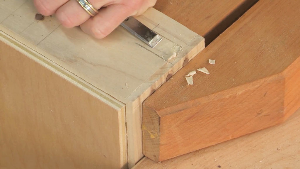 chisel out mortise