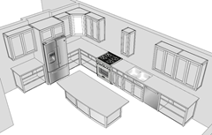 A Kitchen Modeled In SketchUp
