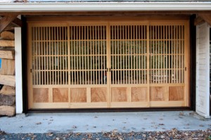 Toshio Odate's workshop door is more than your basic roll-up.