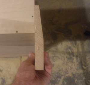 The end result – a 2-inch bevel running the length of the trim piece.